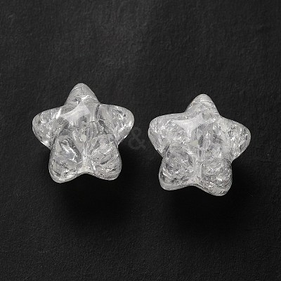 Transparent Crackle Acrylic Beads OACR-L013-012-1