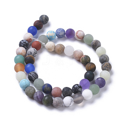Natural Mixed Gemstone Beads Strands G-F668-09-8mm-1
