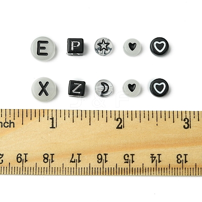 200Pcs Opaque Black Acrylic Beads MACR-FS0001-86-1