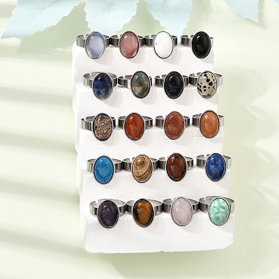 Adjustable 304 Stainless Steel Finger Rings for Women GG-CBA7994-04P-1