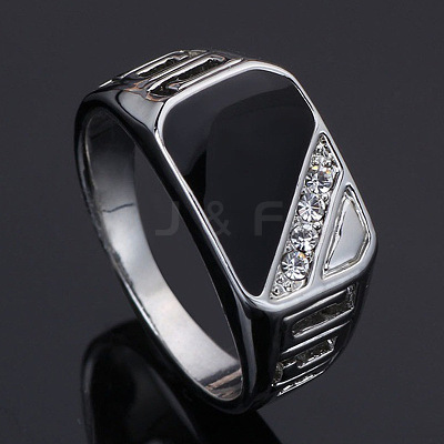 Alloy Micro Pave Cubic Zirconia Finger Rings for Men FS-WGE231C-02-1