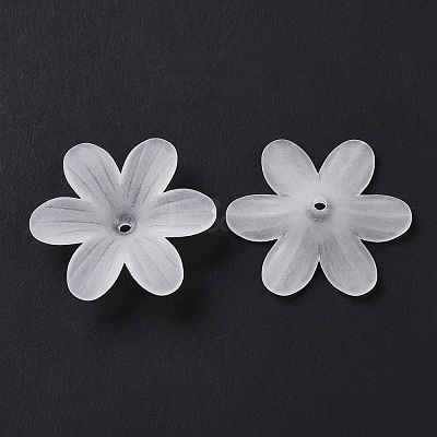 6-Petal Transparent Acrylic Bead Caps OACR-A017-14-1