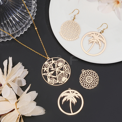 32Pcs 4 Styles Brass Pendants KKC-CA0001-08-1
