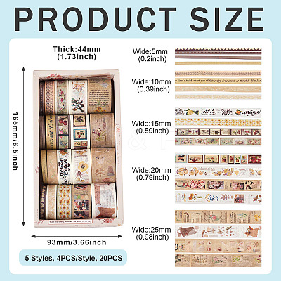 20pcs 5 Styles Scrapbooking Stickers DIY-TAC0029-03C-1