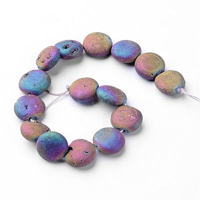 Electroplated Natural Quartz Crystal Beads Strands G-P149-02B-1