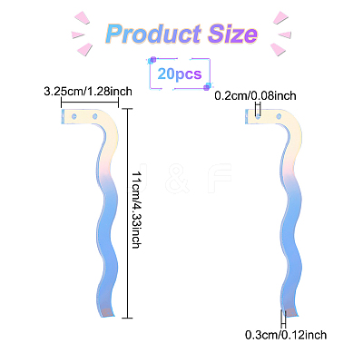 20Pcs Acrylic 2-Hole Earring Try-On Stick EDIS-FG0001-60-1
