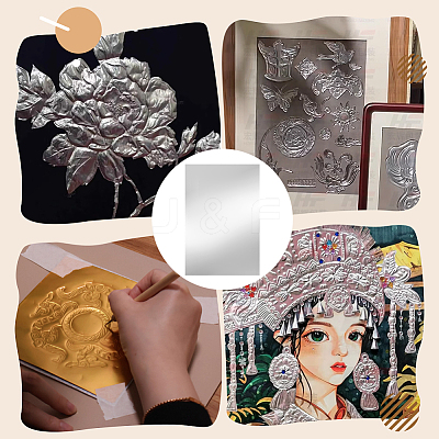 50 Sheets Tinfoil Paper Sheets for Craft Engraving DIY-PH0031-10A-1