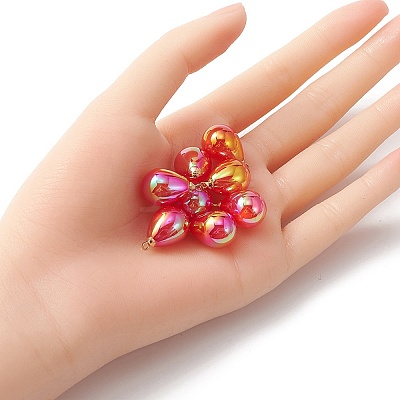8Pcs UV Plating Acrylic Pendants FIND-YW0002-04E-1