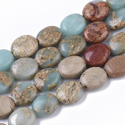 Natural Aqua Terra Jasper Beads Strands X-G-S366-015A-1