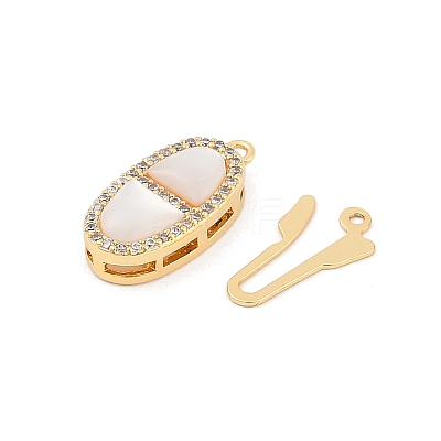 Brass Micro Pave Clear Cubic Zirconia Box Clasps LS-KK-U051-01G-04-1