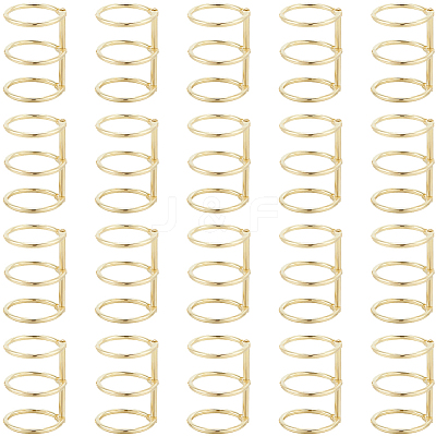 3-Ring Iron Loose Leaf Book Binder Hinged Rings AJEW-CP0009-48B-1