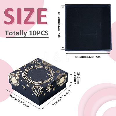 10Pcs Sun Moon Star Printed Cardboard Gift Boxes CBOX-TA0001-21B-1