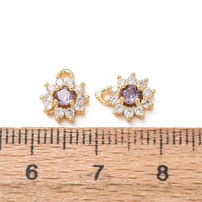Brass Micro Pave Cubic Zirconia Charms CU-K002-39G-M-1