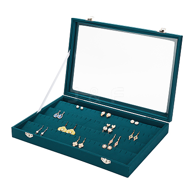 Rectangle Imitation Leather Earring Presentation Box CON-WH0089-14B-1