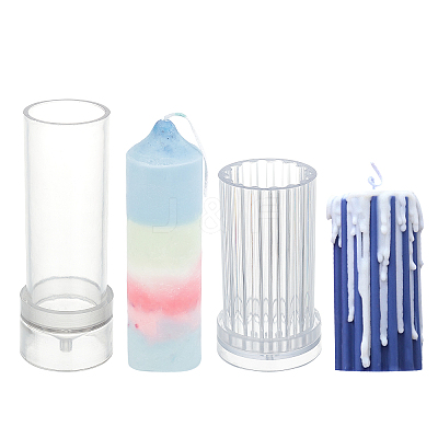 2 Pcs 2 Styles Plastic Candle Molds AJEW-OC0002-11-1
