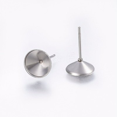 Non-Tarnish 201 Stainless Steel Stud Earring Settings STAS-I095--01P-B-1