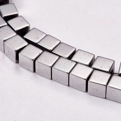 Electroplate Non-magnetic Synthetic Hematite Beads Strands X-G-J170A-4x4mm-01-1