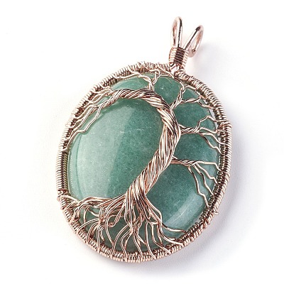 Natural Green Aventurine Big Pendants G-G771-C01-1
