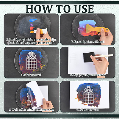 Silicone Reusable Gel Printing Plate for Arts and Crafts DIY-WH0816-134A-1