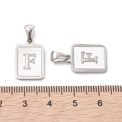 304 Stainless Steel Pave Shell Pendants STAS-G327-01P-F-1