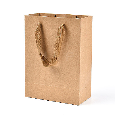 10Pcs 5 Sizes Kraft Paper Gift Shopping Bags Set AJEW-T013-11-1