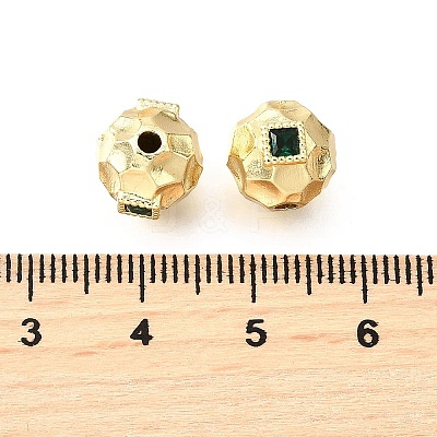 Brass Micro Pave Cubic Zirconia Beads KK-V011-06A-G-1
