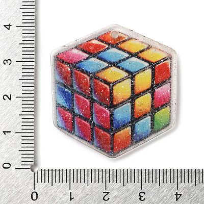 Printed Transparent Acrylic Pendants OACR-S045-03F-1
