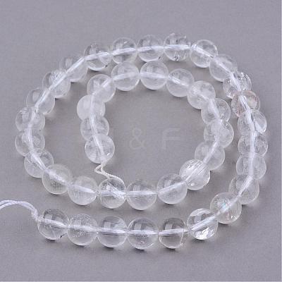 Natural Quartz Crystal Beads Strands G-Q462-6mm-32-1