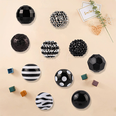 20Pcs 10 Styles Acrylic & Resin Beads Sets DIY-PA0001-02A-1