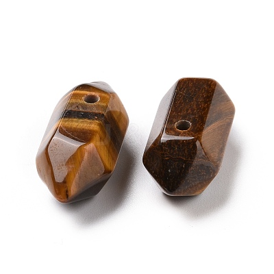 Natural Tiger Eye Double Terminal Pointed Pendants G-C007-02A-20-1