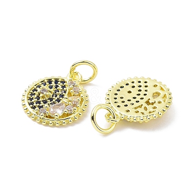 Golden Brass Micro Pave Cubic Zirconia Pendants KK-L209-056G-01-1