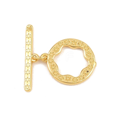 Flat Round Brass Toggle Clasps KK-G548-36-1