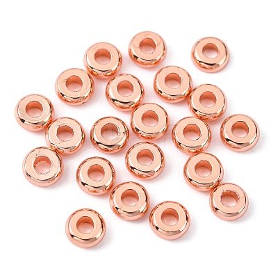 Brass Flat Round Spacer Beads KK-M085-13RG-NR-1