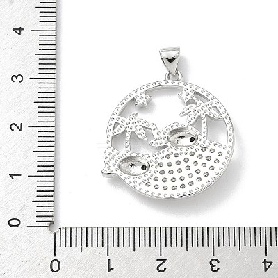 Brass Micro Pave Cubic Zirconia Pendants KK-P330-07C-P-1