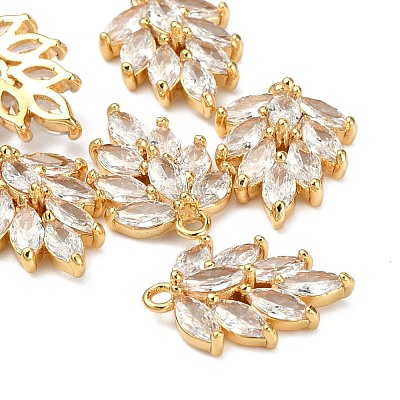 Brass Micro Pave Cubic Zirconia Pendants KK-S348-502-NF-1