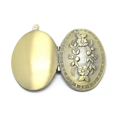 Brass Locket Pendants KK-F717-16AB-NR-1