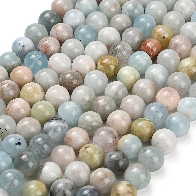 Natural Aquamarine Beads Strands G-F591-29B-12mm-01-1