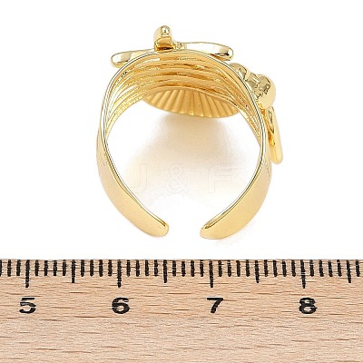 Ocean Theme Brass Cuff Rings RJEW-C135-01G-06-1