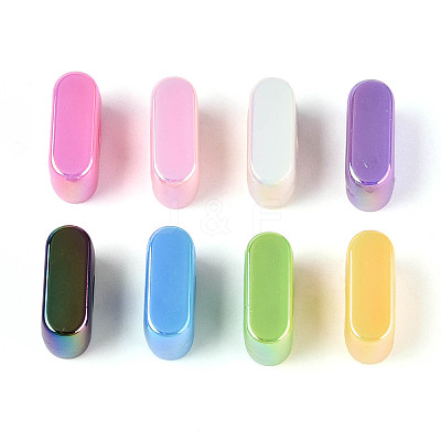 UV Plating Opaque Acrylic European Beads OACR-M027-03I-1