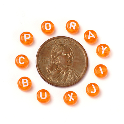 Transparent Dark Orange Acrylic Beads TACR-YW0001-08E-1