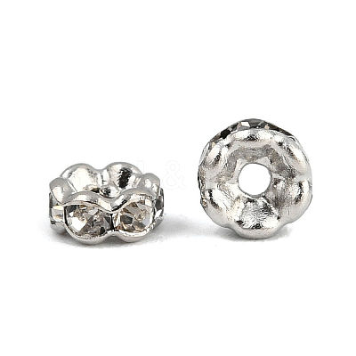 Flower Brass Crystal Rhinestone Bead Spacers RB-D302-P-1