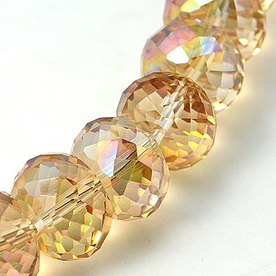 Electorplated Glass Beads EGLA-E005-12-1