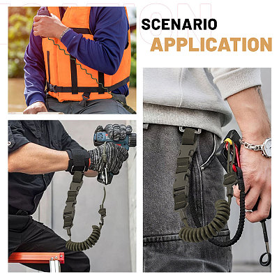 Nylon Outdoor Tactical Spring Lanyard AJEW-WH0752-319B-1