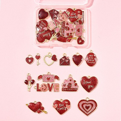 28Pcs 14 Styles Alloy Pendants ENAM-FS0002-84-1