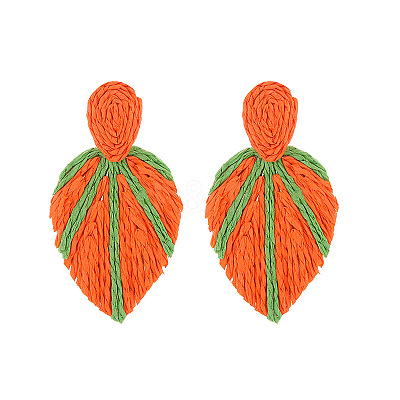 Raffia Stud Dangle Earrings WG204BE-02-1