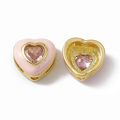 Rack Plating Brass Cubic Zirconia Beads KK-C007-16G-04-1