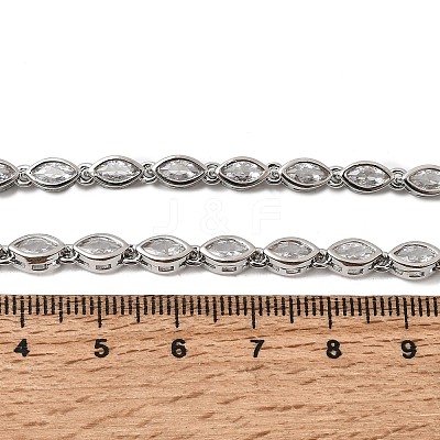 Brass Micro Pave Cubic Zirconia Geometric Tennis Necklaces NJEW-C121-02C-P-1
