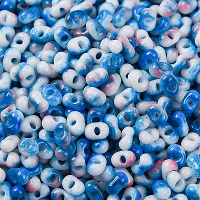 Two Tone Baking Paint Glass Seed Beads SEED-C003-01F-1