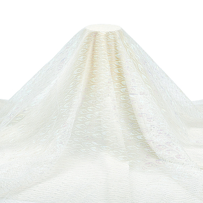 2 Yards Laser Polyester Imitation Peacock Feather Fabric DIY-PH0038-39B-1