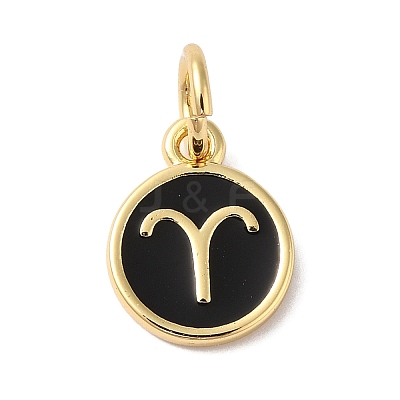 Real 18K Gold Plated Brass Enamel Charms KK-L216-001G-J01-1